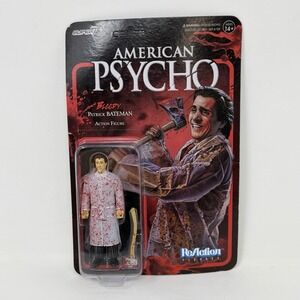 Super7 ReAction American Psycho Bloody Patrick Bateman Action Figure W/ Card